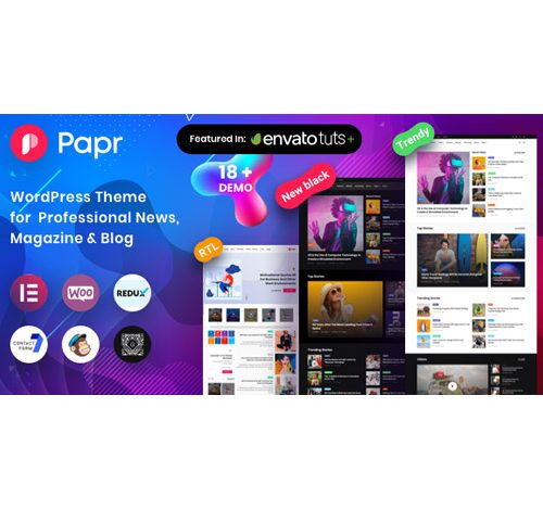 Today we have shared the latest version of News Magazine Papr News Magazine WordPress Theme for totally free download to everyone.